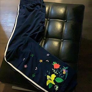 Adidas Embroidered Floral Women’s Track Pants(Med)